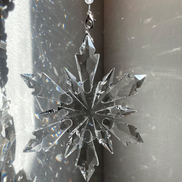 Crystal Snowflake Sun Catcher Christmas Tree Decor Czech Bohemia Crystal Gift - Picture 6 of 7